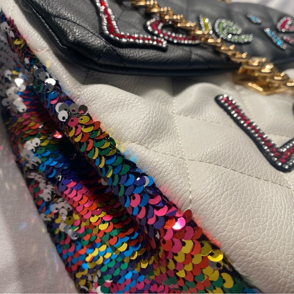 NEW! Betsey Johnson Love is Love Shoulder Bags with Colorful Jewel Accents - Picture 2 of 7